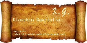 Klaszkin Gabriella névjegykártya